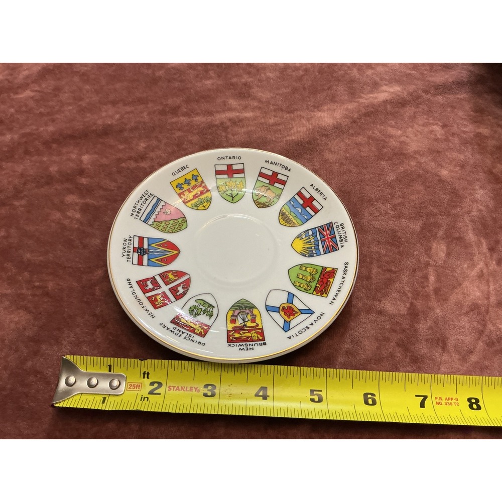 Vintage Quality Goods Canada Provinces Crests Souvenir Saucer Plate 4.75in - Picture 4 of 8